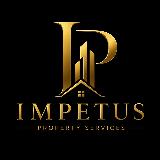 Gold Impetus Property Services logo on a black background