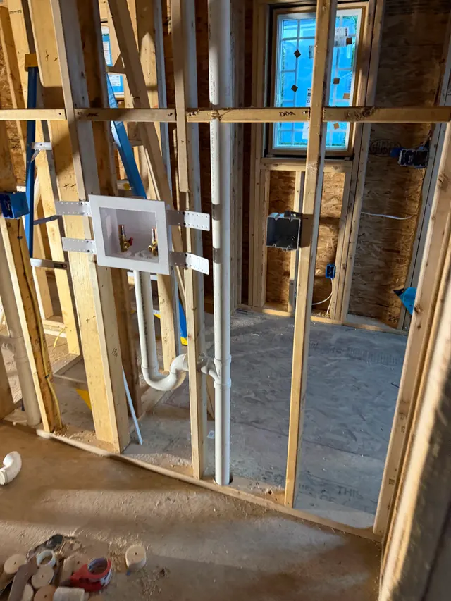 Exposed wall framing and construction materials